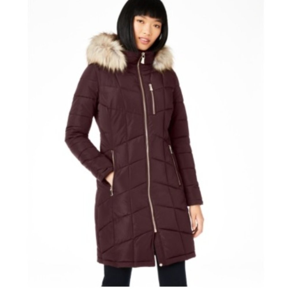 Calvin Klein Faux Fur-Trim Parka